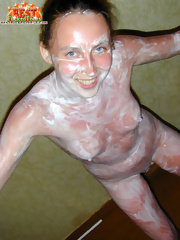 Crazed teen posing naked
